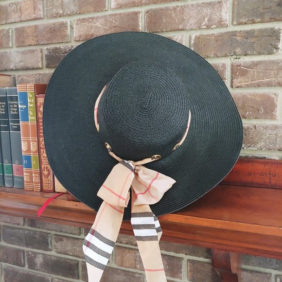 Accessories - Plaid Ribbon Sun Hat